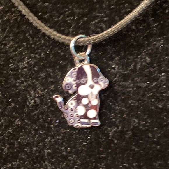 NWT Enameled Dog Pendant on a cord Necklace - Picture 1 of 2